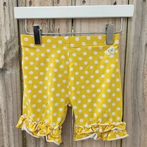 Wild flower Matilda Jane yellow polka dot ruffle shorts